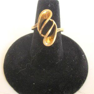 Vintage 10K Solid Gold Modern Wave Form Ring Size 6.5 2.9g